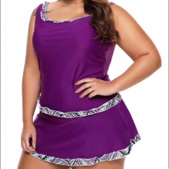 Swim Plus Size Active Tank Top And Skort Swimsuit Poshmark